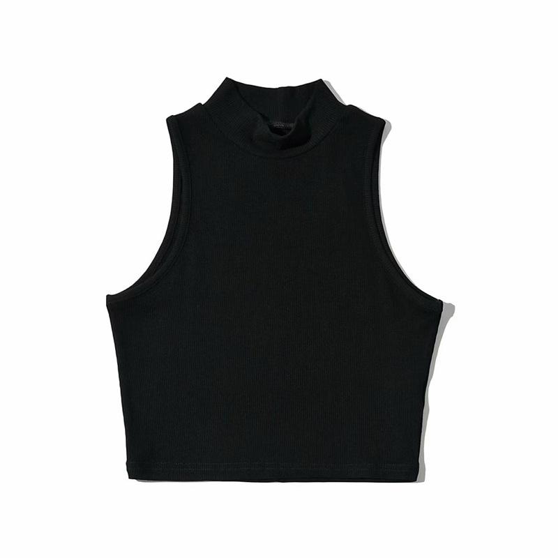 Women's Sleeveless Stand-Collar Slim-Fit Knit Tank Top