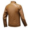 Leather Men's Slim Jacket Trendy Thin Jacket Men's Motorcycle Clothing Large Size Stand-Up Collar Leather Jacket