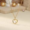 Love Necklace Female Versatile Design Sense K Gold-plated Titanium Steel Non-fading High-end Pearl Element Jewelry