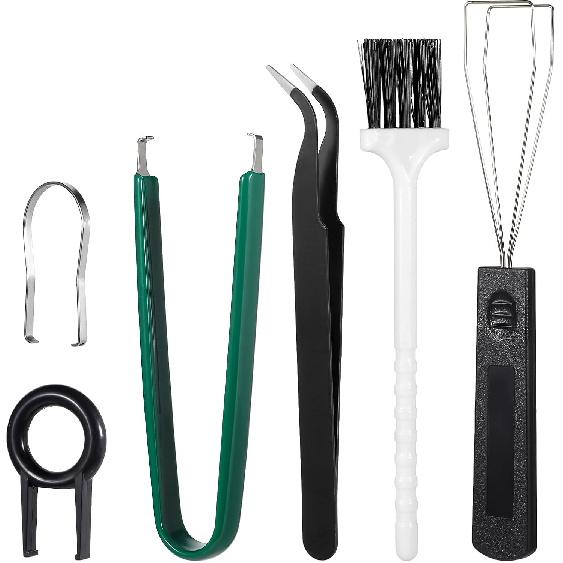 6 PCS Keyboard Key Puller Set Keyboard Puller Set Key Cap Removal Tool Keys Extractor Tool Keyboards Cleaning Tools Keycap Pullers Kit with Keycaps