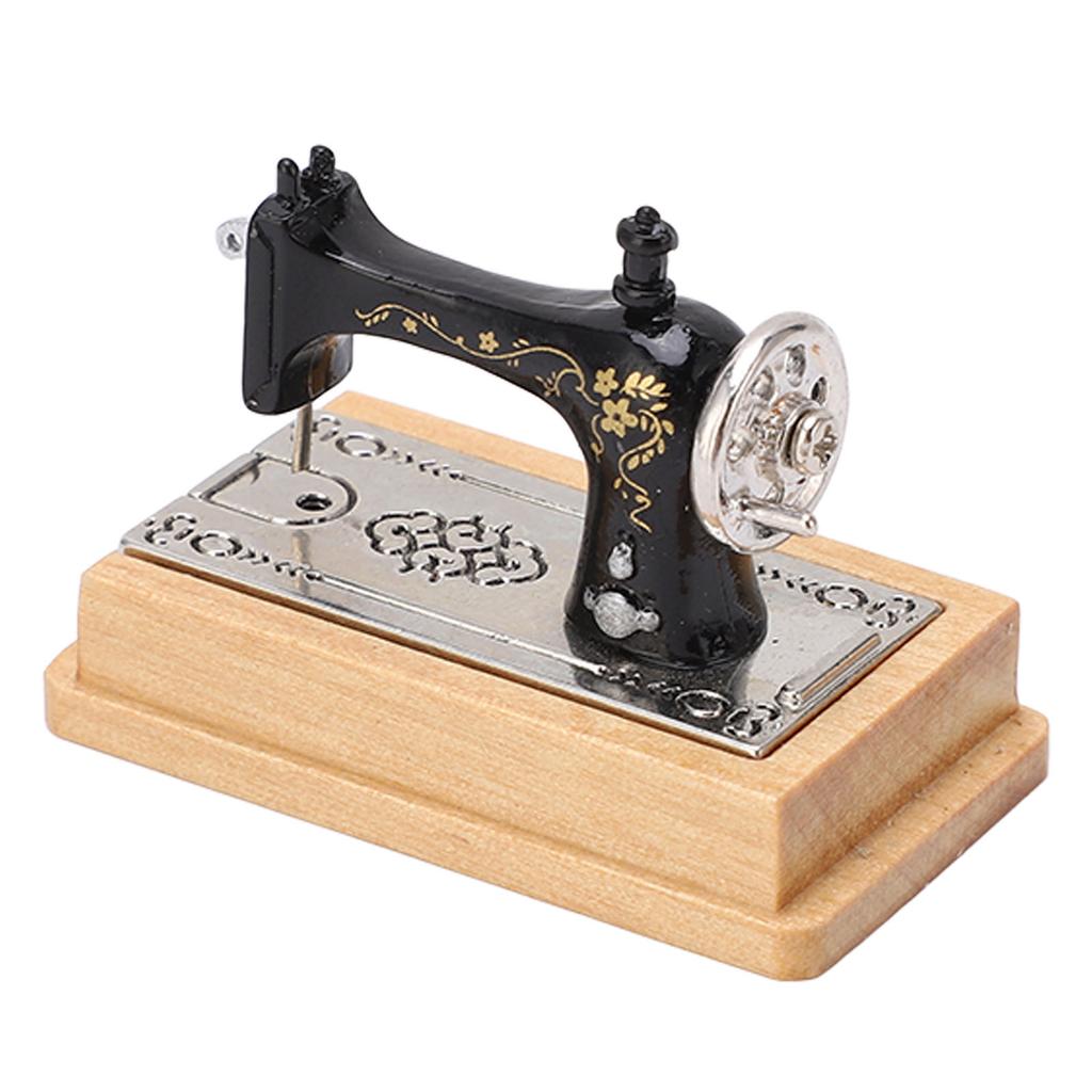 Dollhouse Miniature Sewing Machine Vintage Style Lifelike 1/12 Dollhouse Sewing Machine Model for