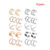 10 Pairs Ear Clips Stainless Eardrop Sets Unisex Non-Pierce Alloy Clips