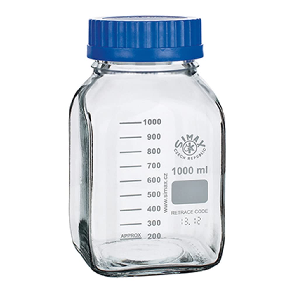 Simax Wide Mouth Medium Bottle, Clear, 1000mL /3-6004-02