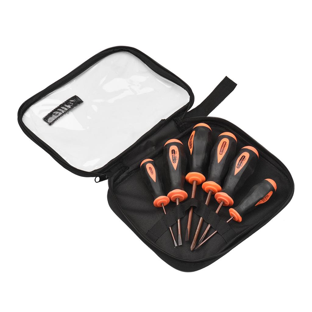 PENGGONG 6 STK Skrutrekkersett med verktøyveske Assortert Phillips & Flat Head S2 Legert stålkors
