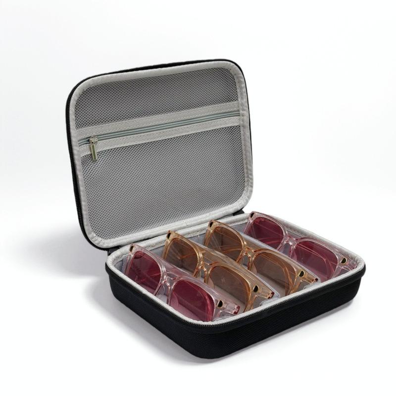 4-Slot Portable Sunglasses Storage Box Shockproof & Pressure Resistant Protective Case