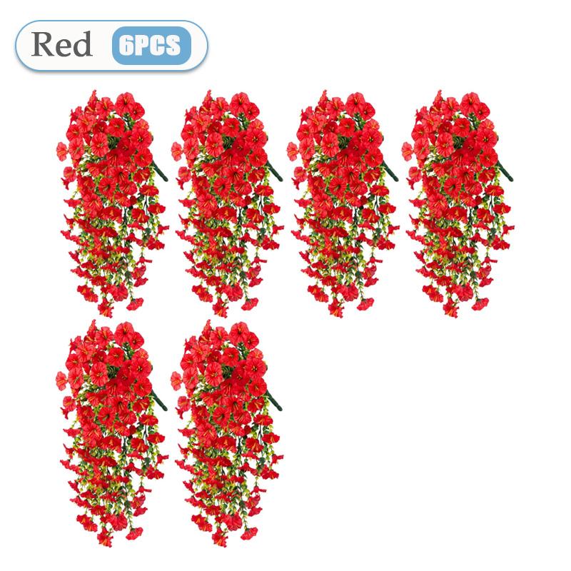UV-Resistant Artificial Morning Glory Eucalyptus Hanging Decor Perfect for Home Garden Weddings Versatile Outdoor Holiday Decora