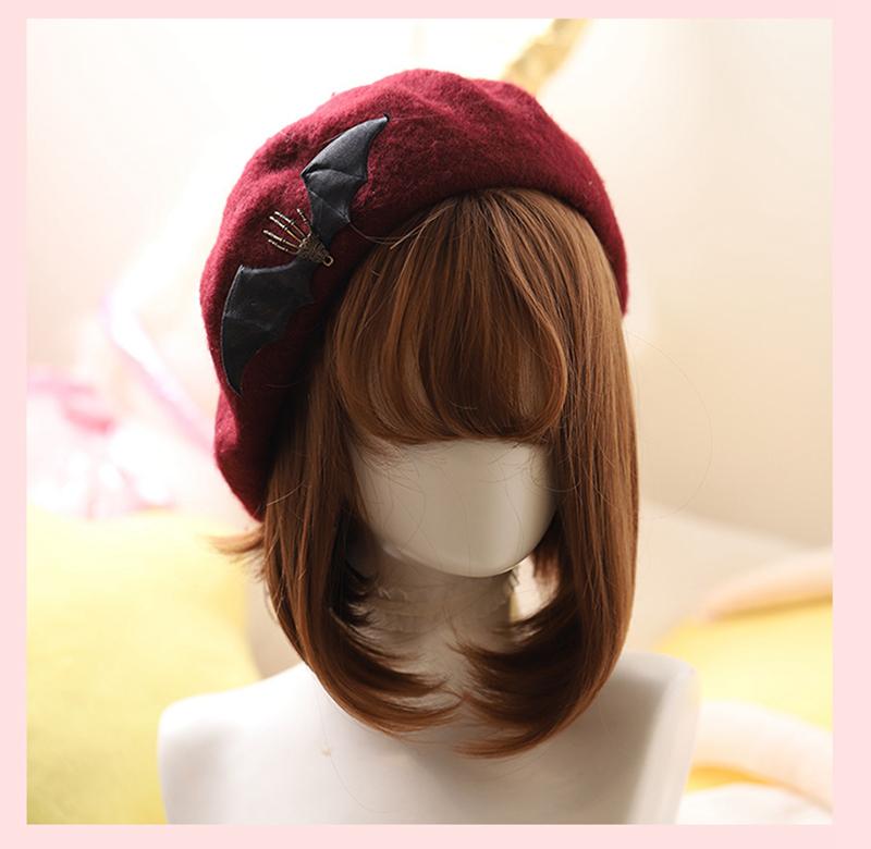

Demon Wings Beret Hat Women Woolen Autumn Winter Warm Caps Christmas Halloween Beret Hat Accessories красный