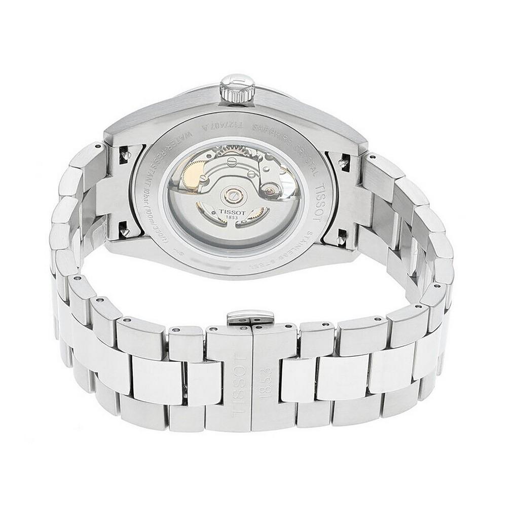 Tissot T-Classic Gentleman Powermatic 80 Open Heart Mostrador Azul Automático T127.407.11.041.01 100M Relógio Masculino