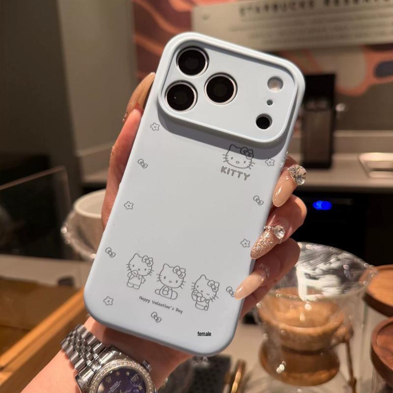 

Liquid Silicone KT Cat Phone Case for iPhone 17 Pro Max: Full Coverage, Cute, Drop-proof 14