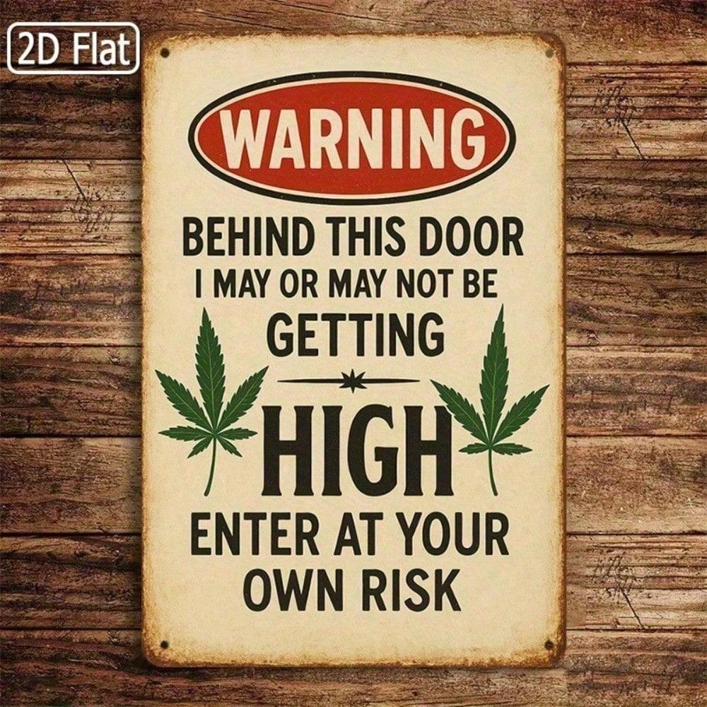 Funny Warning Sign Metal Tin Sign Vintage Wall Decor 8x12 Inches Inspirational Humorous for Man Cave 20x30cm