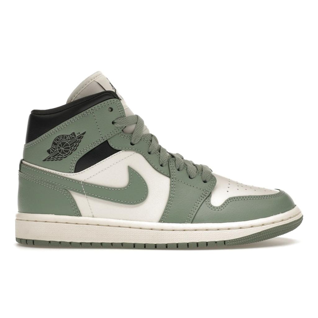Air Jordan 1 Mid Jade Smoke Women Sneakers Green Sail Anthracite BQ6472-130