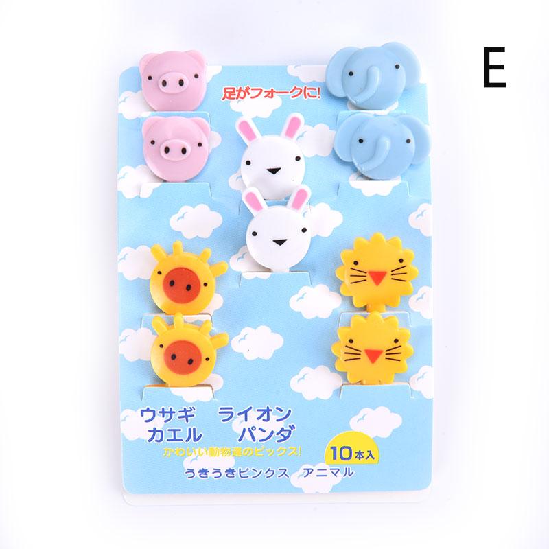 Fruktgaffel Mini tegneserie Barn Mat Fruktplukk Tannpirker Festdekor Tilfeldig farge