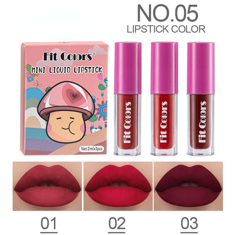 Lip Three-piece Set Moisturizing Matte Lip Plumping Liquid Lip Oil Matte Non-stick Cup Lip Gloss Lipstick Christmas Gift
