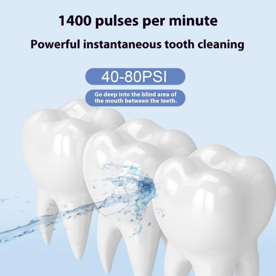 Elektronická vodní dentální nitěnka 200ML IPX7 Vodotěsné nastavitelné rovnátka Čištění zubů ústní irigátor Domácí cestování Přenosný ruční čistič zubů
