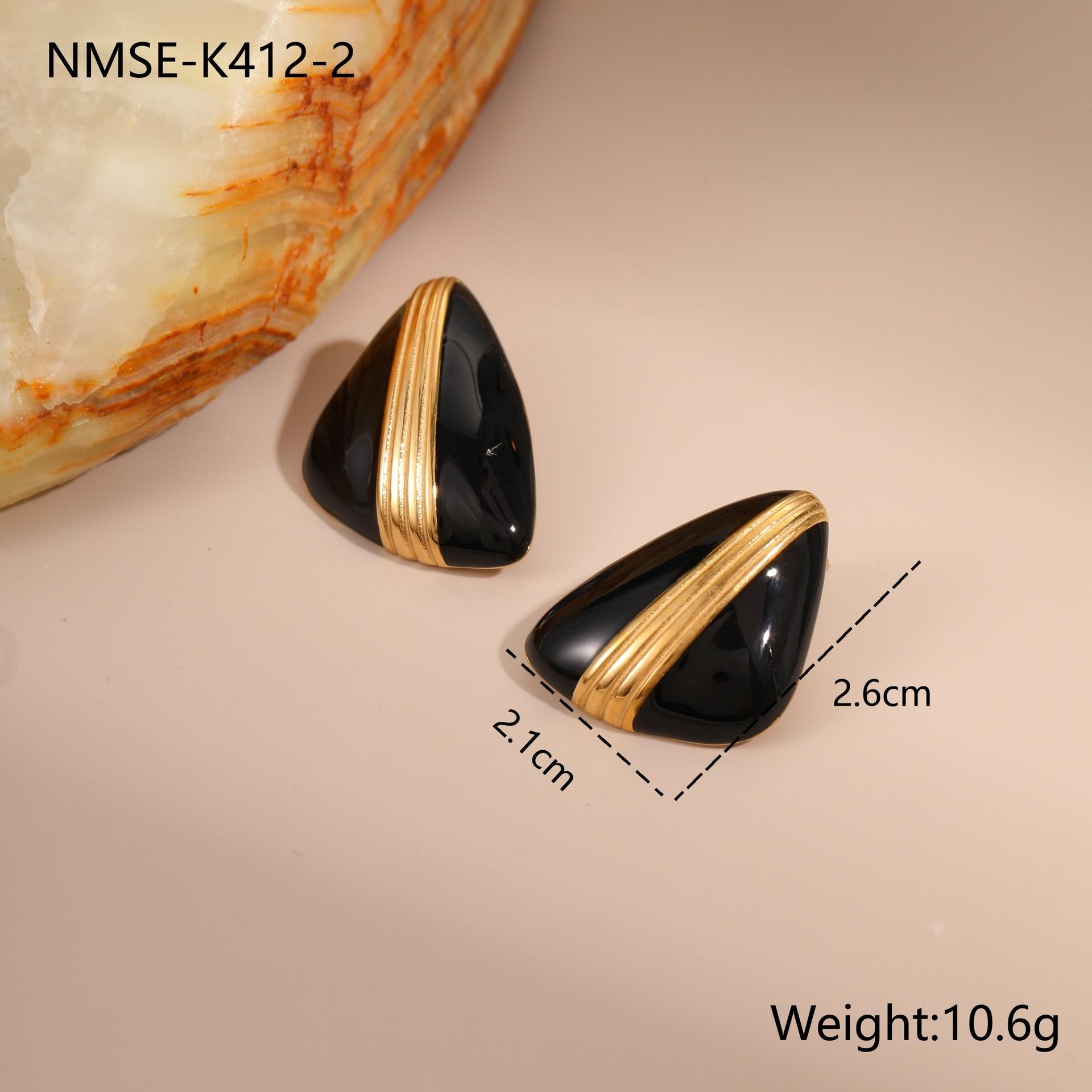 GEMCHIC Women s Black Stainless Steel Heart Geometric Drop Earrings Fashion 2025 Fall Trendy