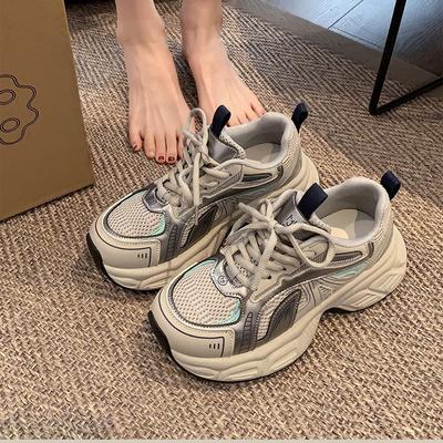 Platform Dad Shoes Women's Breathable Small Height Increase Sports and Leisure Shoes Women