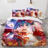 Hot Anime beautiful girl Hatsune Miku Balinese Duvet Cover Set Bedding with 1-2 Pillowcases Room Teens Bedroom Decor Fans Gift