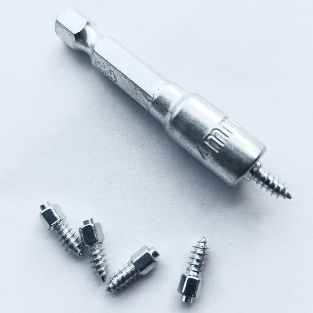 12mm Tire Studs for ATV, 200pcs Carbide Screw Anti-Slip Studs for SUV,Motorbike,Motorcycle,Dirt Bike,Tractor,Snowblower Reble Anti-ice Snow Spikes