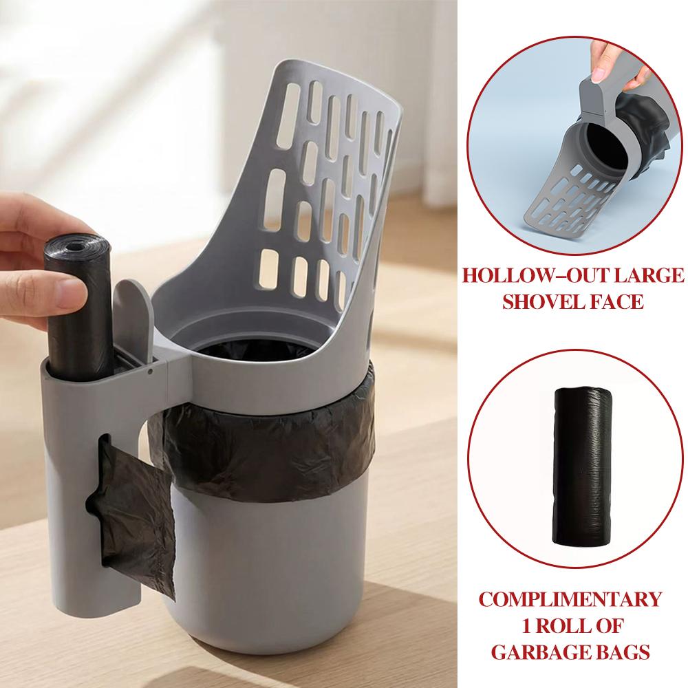 Xiaomi 2-in-1 Cat Litter Scoop with Storage Container, Detachable Litter Sifter Shovel with Built-in Bag Dispenser, Portable Cat Litter