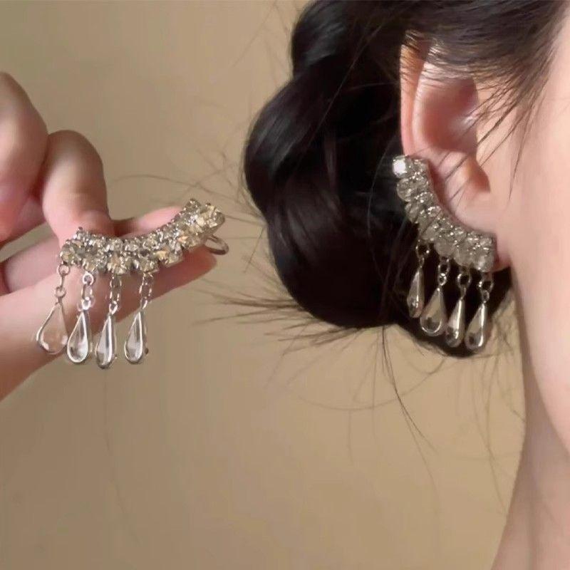Light Luxury Vintage Chinese Style Water Drop Tassel Dangle Earrings For Women