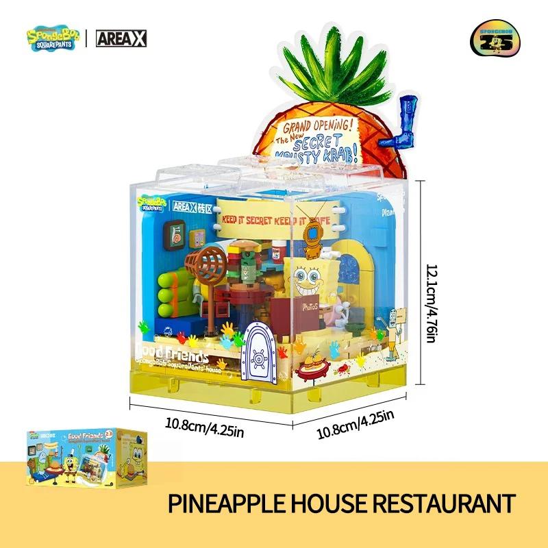 Spongebob Building Blocks Pineapple House Restaurant Anchor House Tree House Room Model Bricks Desktop Ornaments Kids Toys Gift