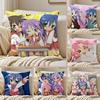 Lucky Star Pillow Case Anti-dustmite Pillowcase Invisible Zipper Silky Short Plush Sofa Cushion Cover
