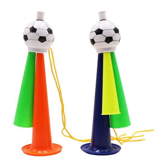 Huaqianguhh 2Pcs Soccer Cheering Horn, 3 Tone Sports Fan Noise Maker, Handheld Football Stadium Trumpet for Game Day, Party Accessory