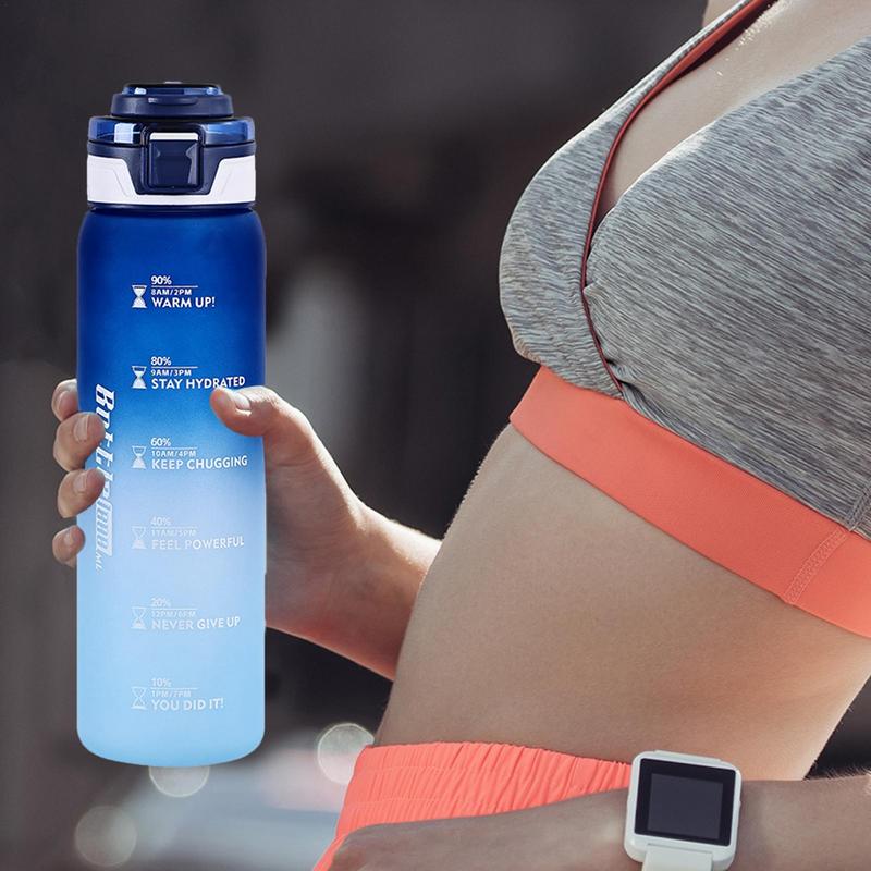 Leakproof Motivational Water Bottle 35 Oz Inspirational Drinking Bottles Easy To Carry Wide Mouth Spillproof Drinking Bottle