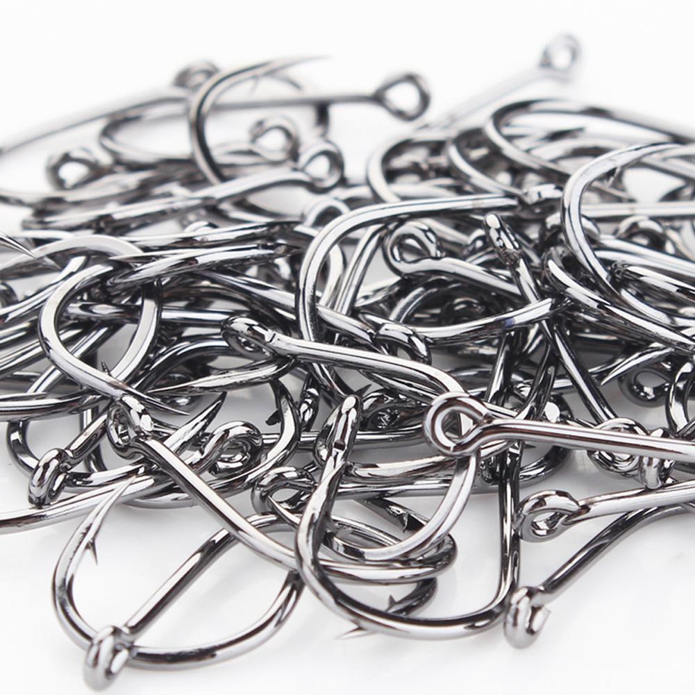 100pcs/box High Carbon Steel Fishing  Hooks 1#-10# Fish Hook Set Barb Carp Fishing Accessories