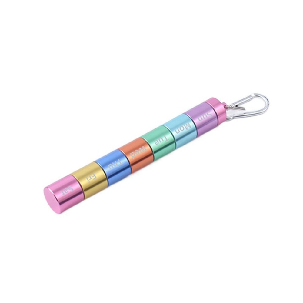Compact Weekly Pill Box Aluminium Zinc Zinc Alloy Medicine Organizer Lightweight 7 Day Pill Case  Travel