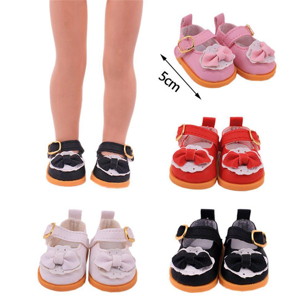 5cm   for 14inch Doll PU Leather Bow Doll Boots Dolls Accessories Mini Shoes Dolls Shoes