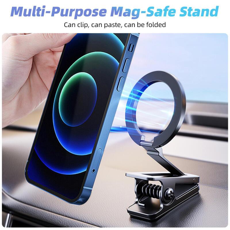 HdoorLink Magnetischer Armaturenbrett-Autotelefonhalter-Clip für MagSafe, Multifunktions-Magnet-Mobiltelefon-Halterung für Reisen, Flugzeug, Küche, Fitnessstudio