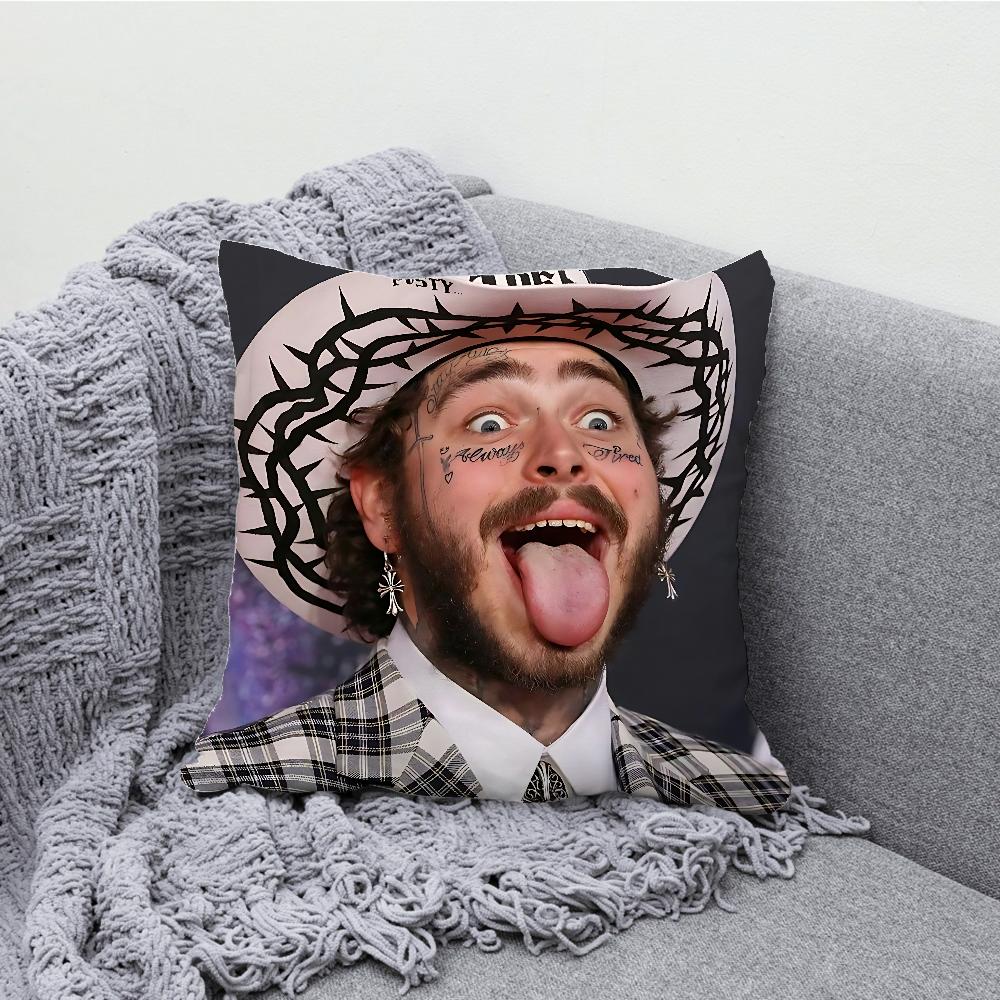 Singer P-Post Malone Rapper Pillow Case Soft Cushion Cases for Farmhouse Sofa Decor Home Decorations and Protector Pillow Case
