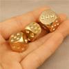 2 Pcs Metal Dice Solid Brass Gold High-Quality 6-Sided Game Dice Hand Polished Stress Relieving Family Gathering Toy 15mm