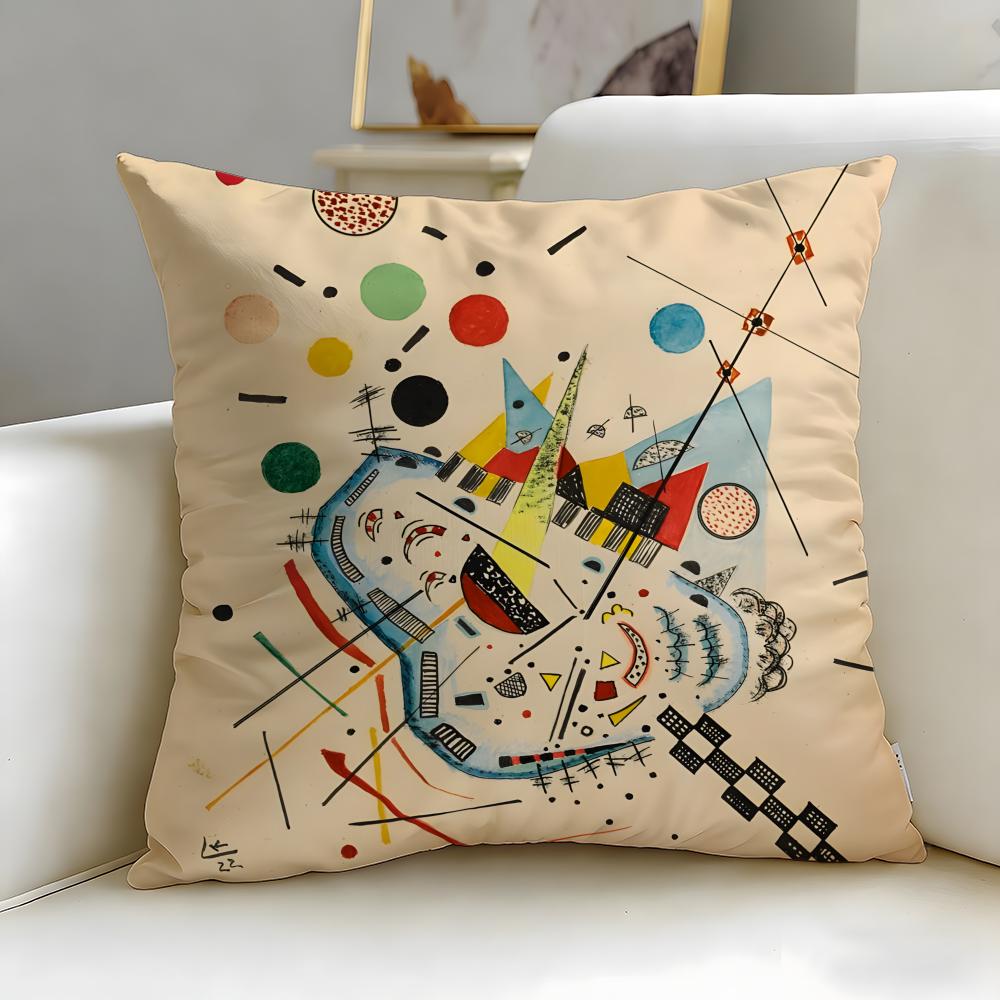 Classic Painter Wassily Kandinsky Cushion Cover Soft & Easy-Wash Pillow Case – Versatile for Couch, Bed, Travel and Office