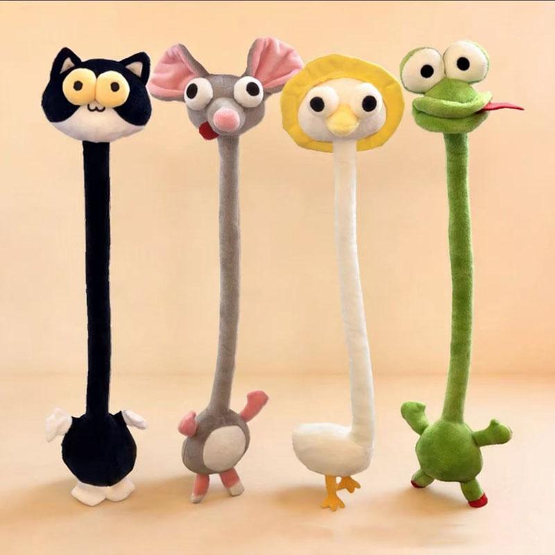 Long Neck Evil Sausage Dog & Chihuahua Plush Keychain Pendant Cute Stuffed Animal Doll for Machine Gift