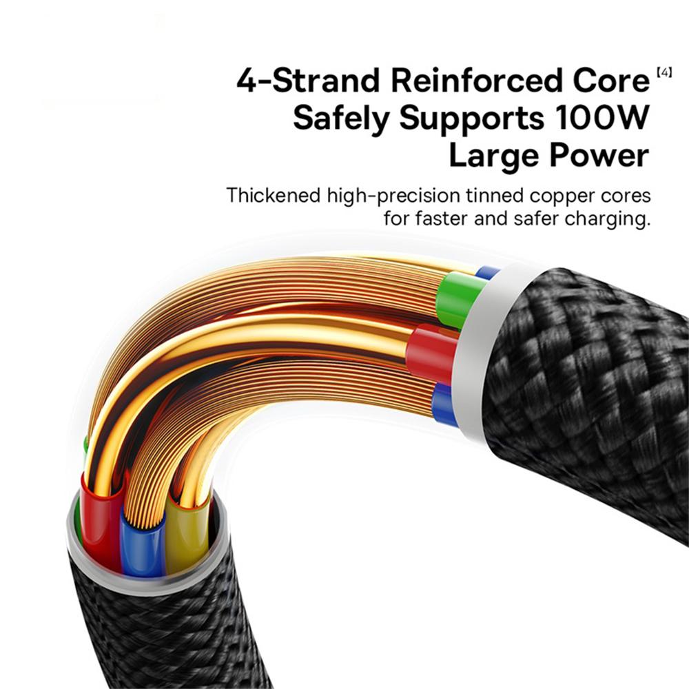 BASEUS Dura Series PD 100W Fast Charging Cable Type-C to Type-C Data Cord,Length: 1m