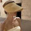 New spring sun hat for women's outdoor travel sun hat with large eaves and foldable roof beach straw hat