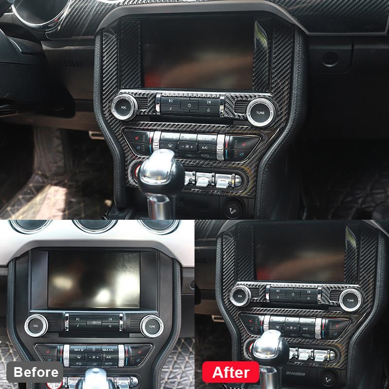 1 Set Central Console GPS Navigation CD Panel Cover Trim For Ford Mustang GT 2015-2023