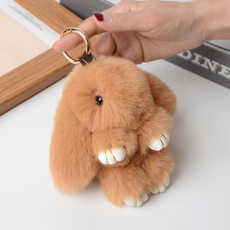 Multiple Colors Cute Soft Plush Rabbit Keychain Portable Fluffy Rabbit Pendant For Purse/Backpack Cute Gift For Kids & Girls