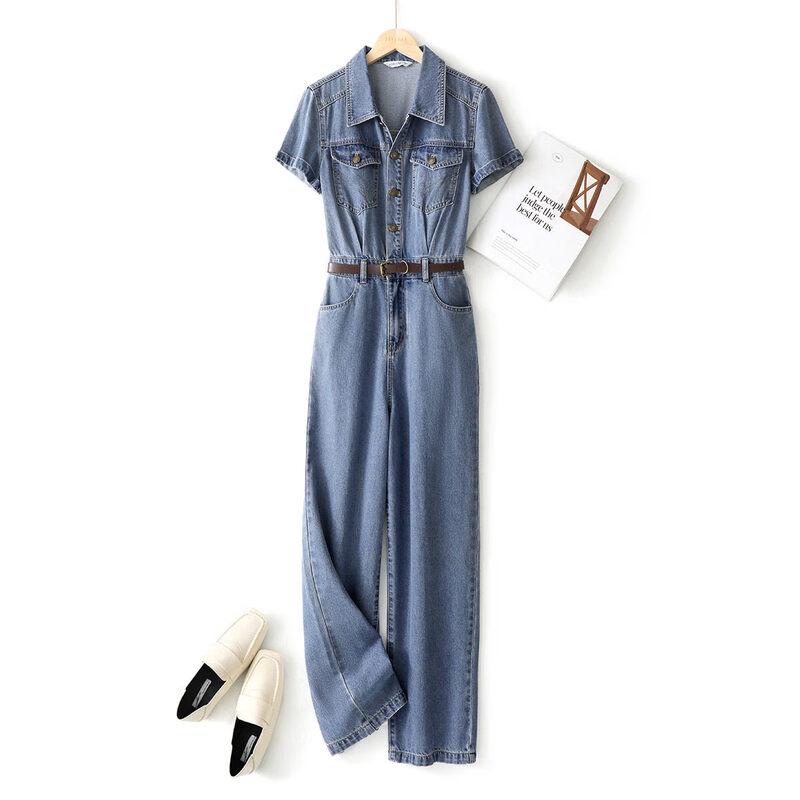 IHIMI Women s Retro Denim Straight Leg Jumpsuit S