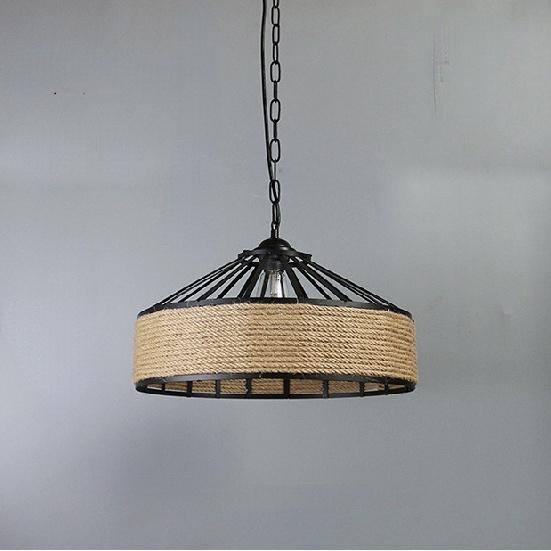 

Испания Классический подвесной светильник из сизаля E27 Подвесной светильник Ретро Антикварная промышленная лампа Люстра Железная свеча Люстра 31x31x15CM