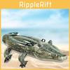 Giant Inflatable Crocodile Float For Kids Green Pvc Surfing Seat Ring 155x80x31cm