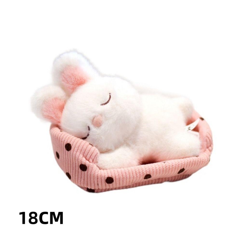 Kawaii Cartoon Begleiter Fuchs Bär Hund Katze Tier Ornamente Weißes Kaninchen Liegend in Seinem Nest Tier Kissen Geschenk