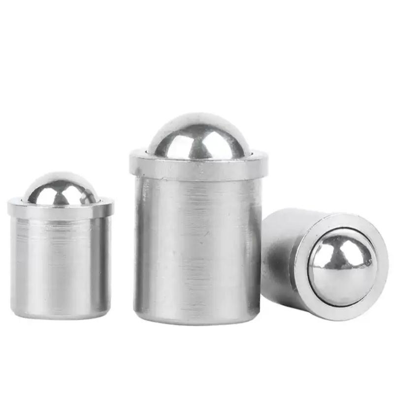 304 Stainless Steel Ball Plungers (D3-D12) - Press Spring, Push Fit, POM Ball