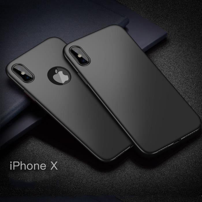 Coque X , housse Etui Protection silicone Ultra Mince résistante Anti-Rayures Anti-dérapante - Noir Mat