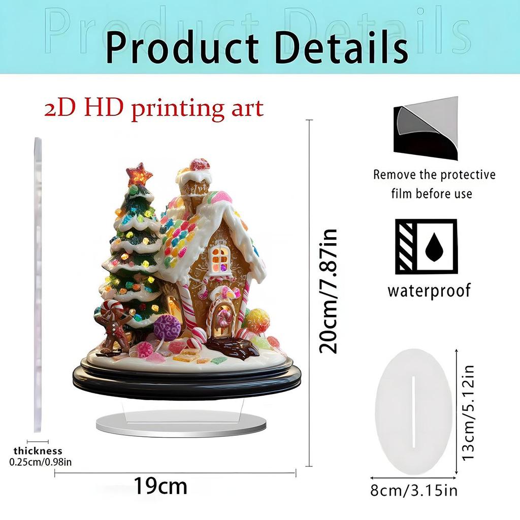 New Christmas Moon Acrylic Desktop Ornament for Home or Office