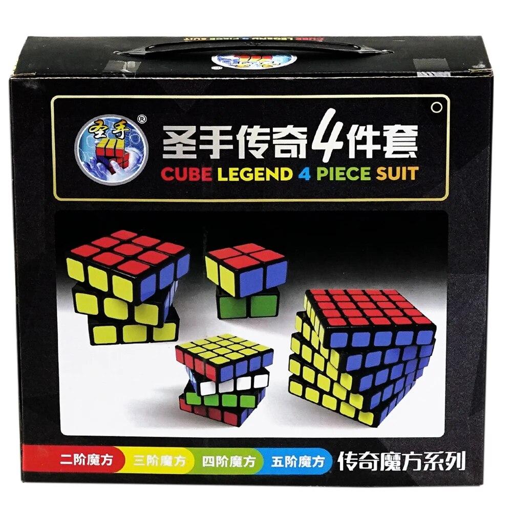 Pachet de 4 bucăți 3*3 Patru câte patru 5*5 Buzunar 222 pachet de ansamblu de cuburi magice 4x4 Sengshou Legend 3 x 3 Sengso Black Boy 10 ani Cadou
