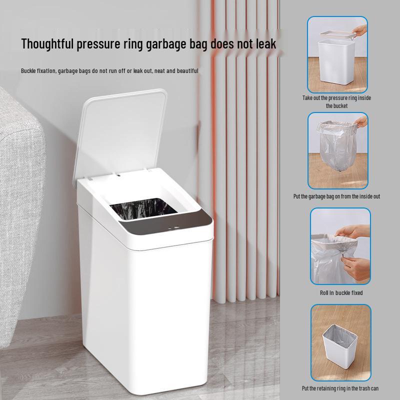 Smart Sensor Trash Can with USB Charging for Home, Bedroom, and Bathroom