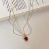 Double-Layer Heart Pearl Necklace - Women's Simple Niche French Choker
